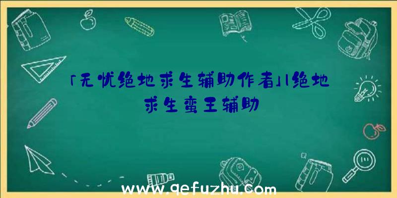 「无忧绝地求生辅助作者」|绝地求生蛮王辅助